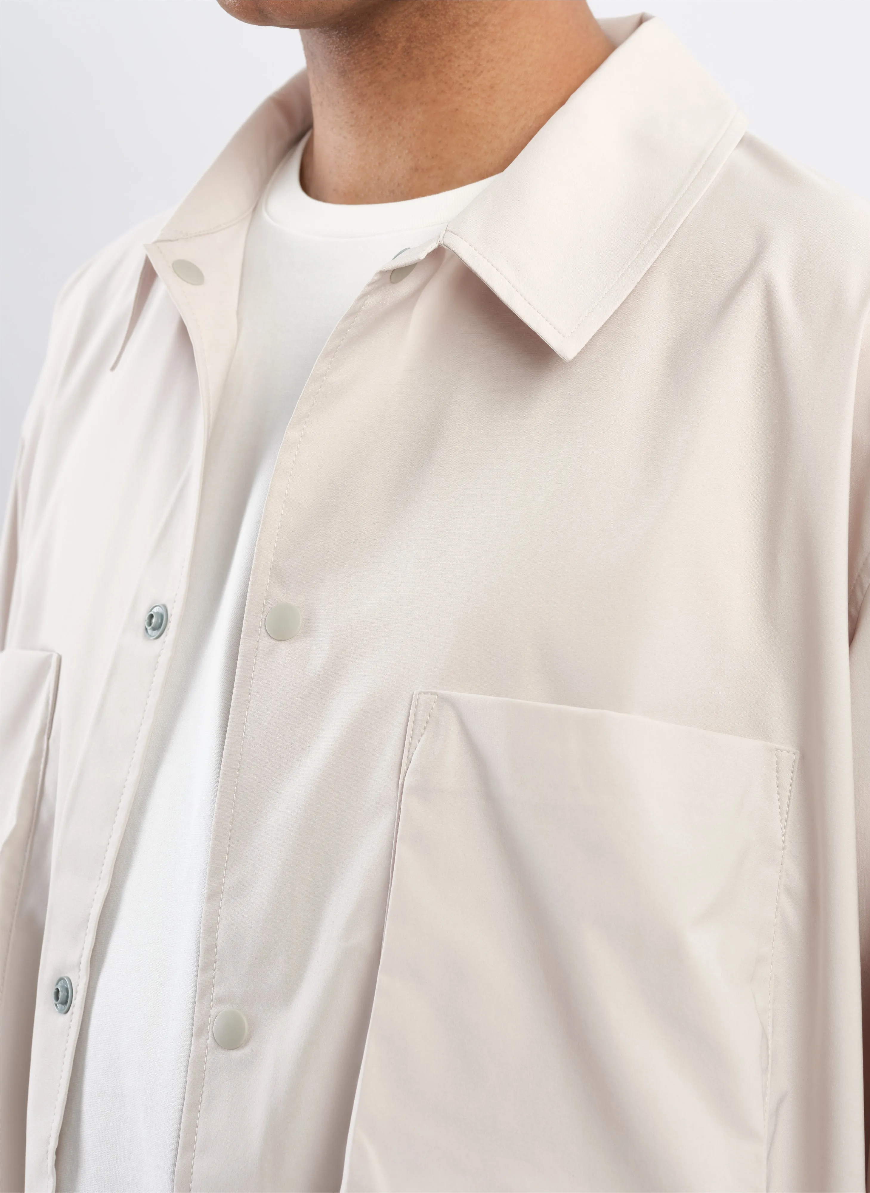 Minotech Snap Button Pocket Open Collar Shirt