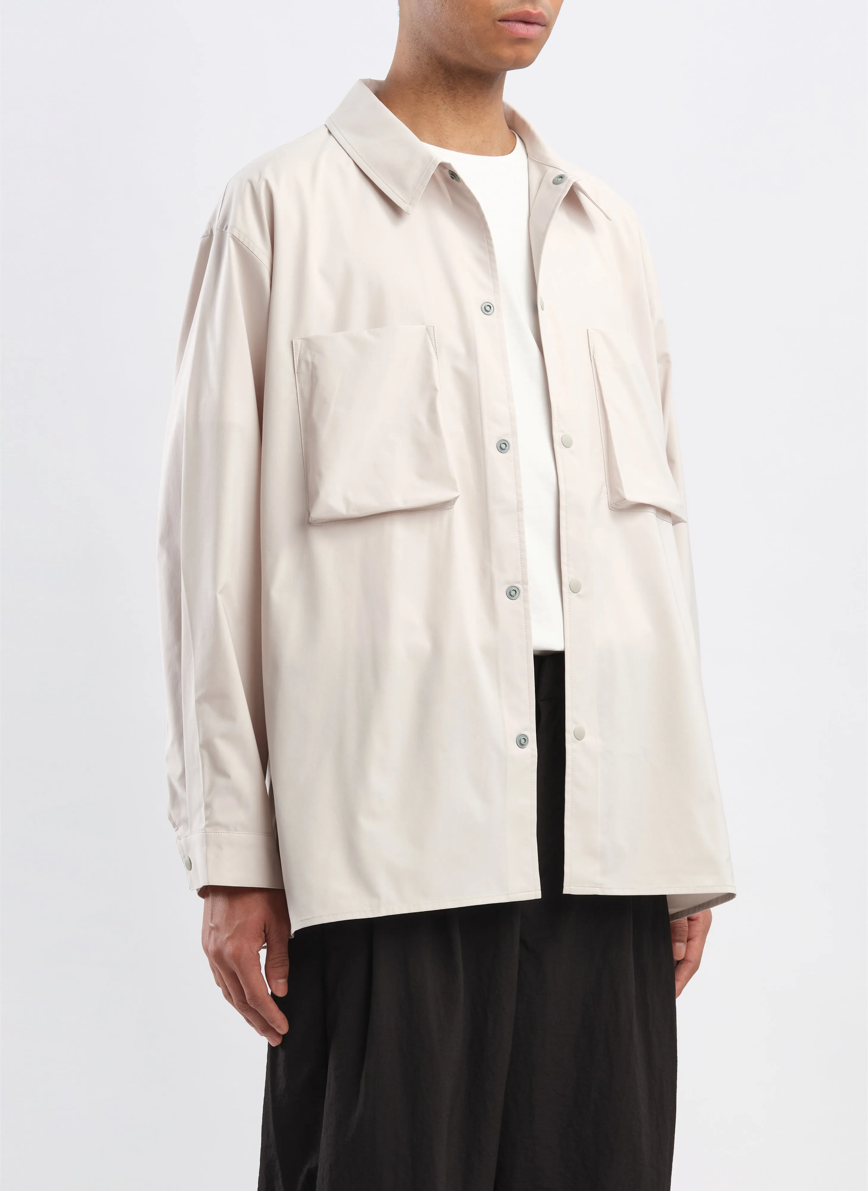 Minotech Snap Button Pocket Open Collar Shirt