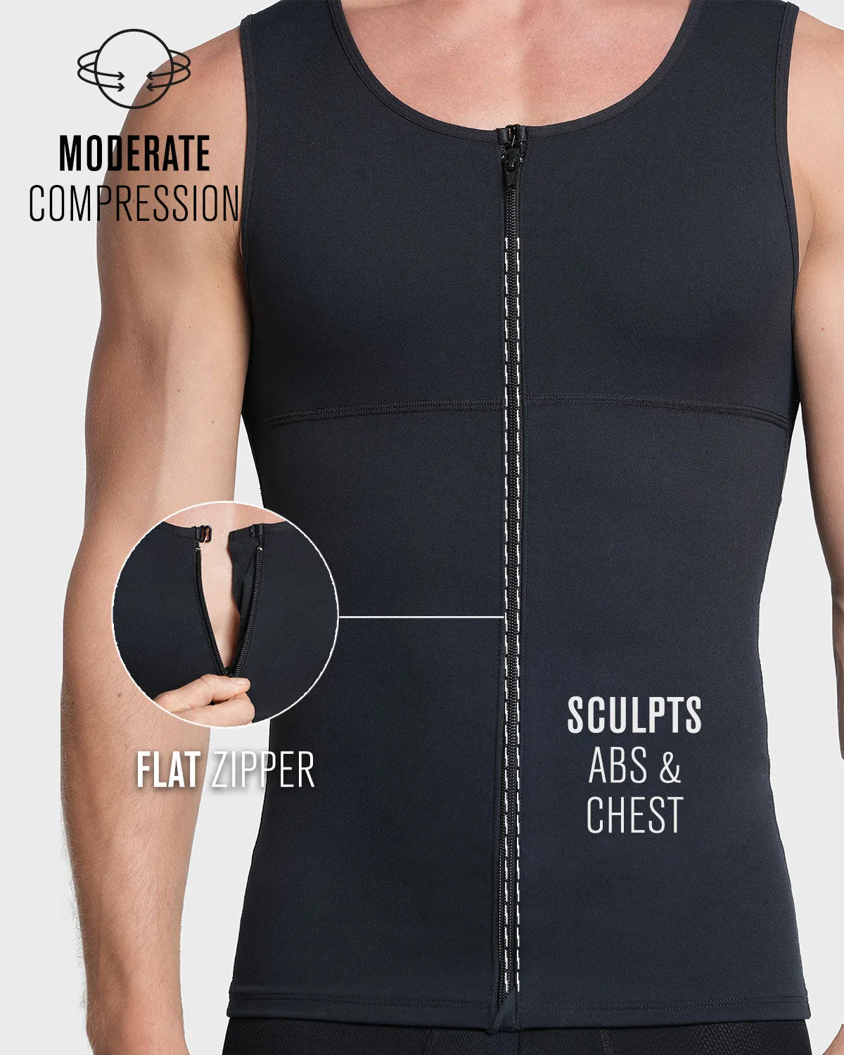 Moderate Shaper Vest with Double-Layered Support in Abs and Back