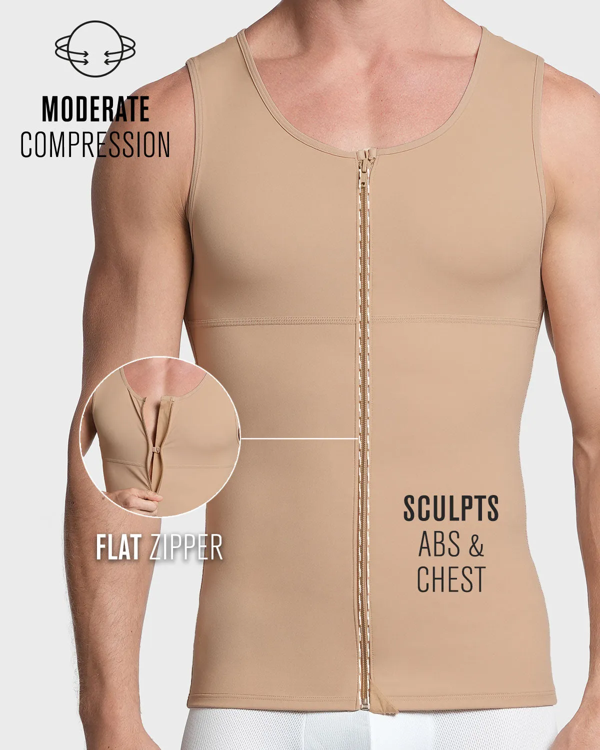 Moderate Shaper Vest with Double-Layered Support in Abs and Back