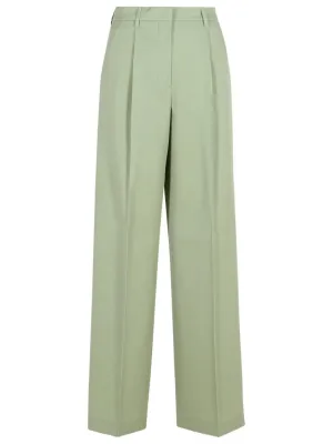 'Naomi' Green Virgin Wool Pants