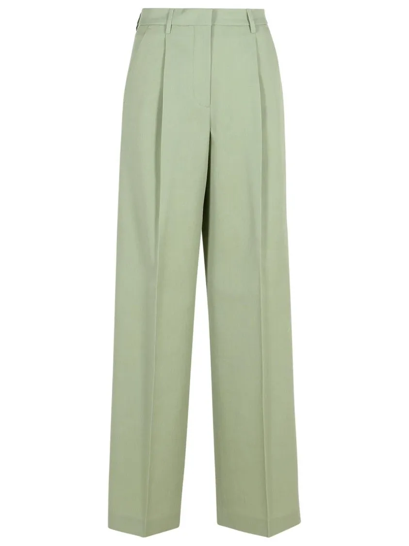 'Naomi' Green Virgin Wool Pants