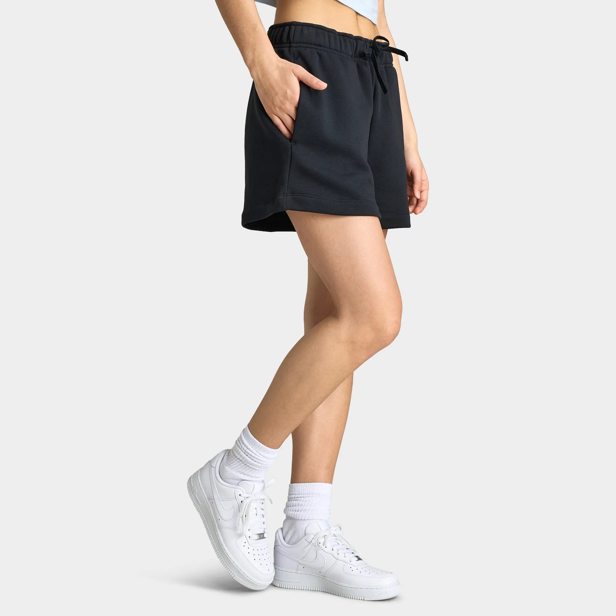Nike Sportswear Women's Club Fleece Mid-Rise 4" Graphic Shorts / Black