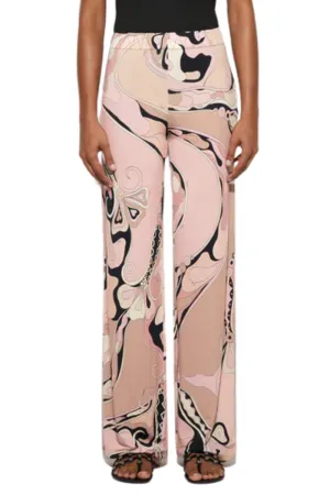 Orchidee Print Straight Pants