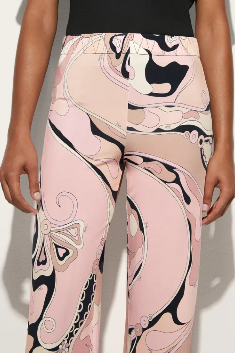 Orchidee Print Straight Pants