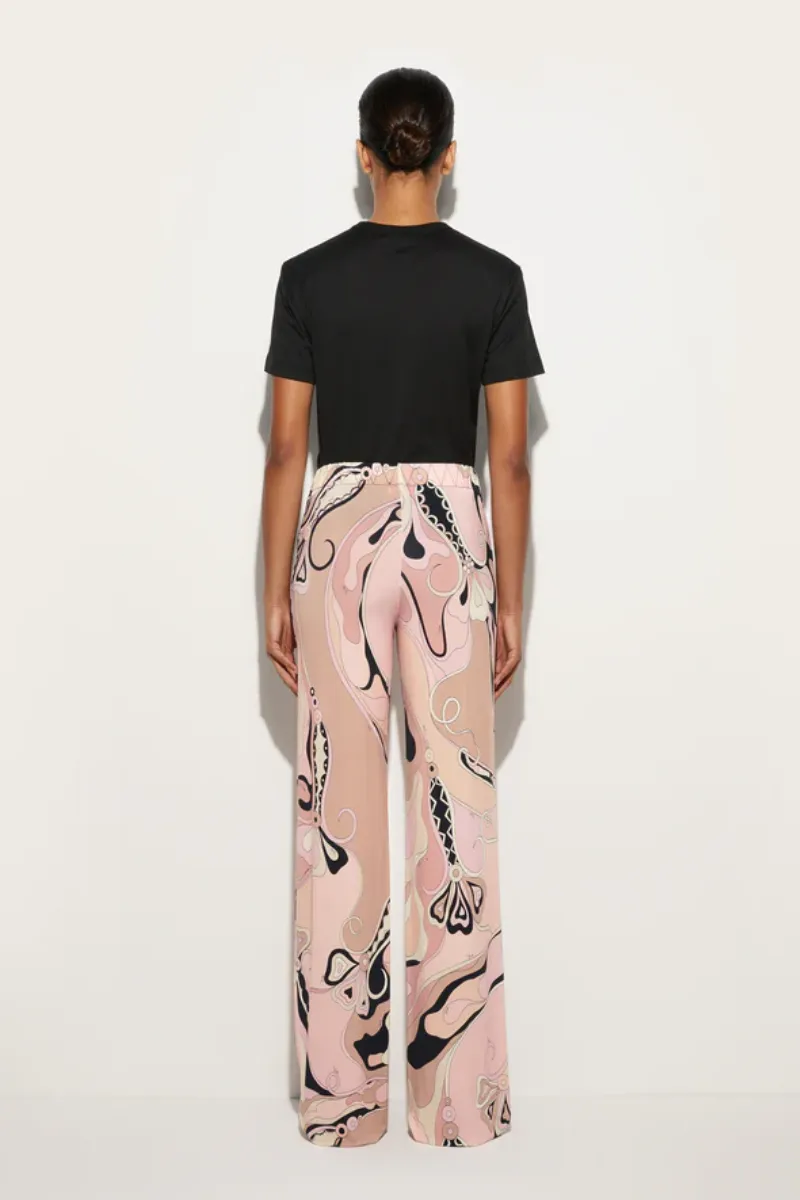 Orchidee Print Straight Pants
