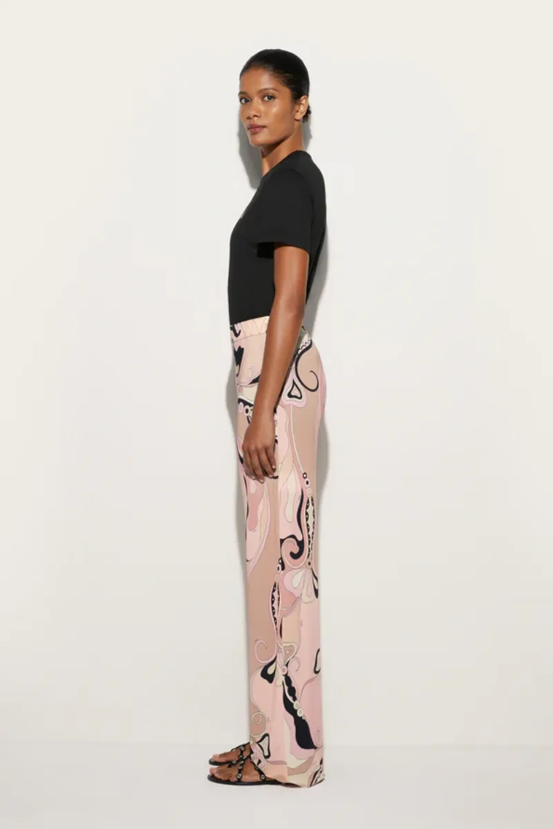 Orchidee Print Straight Pants