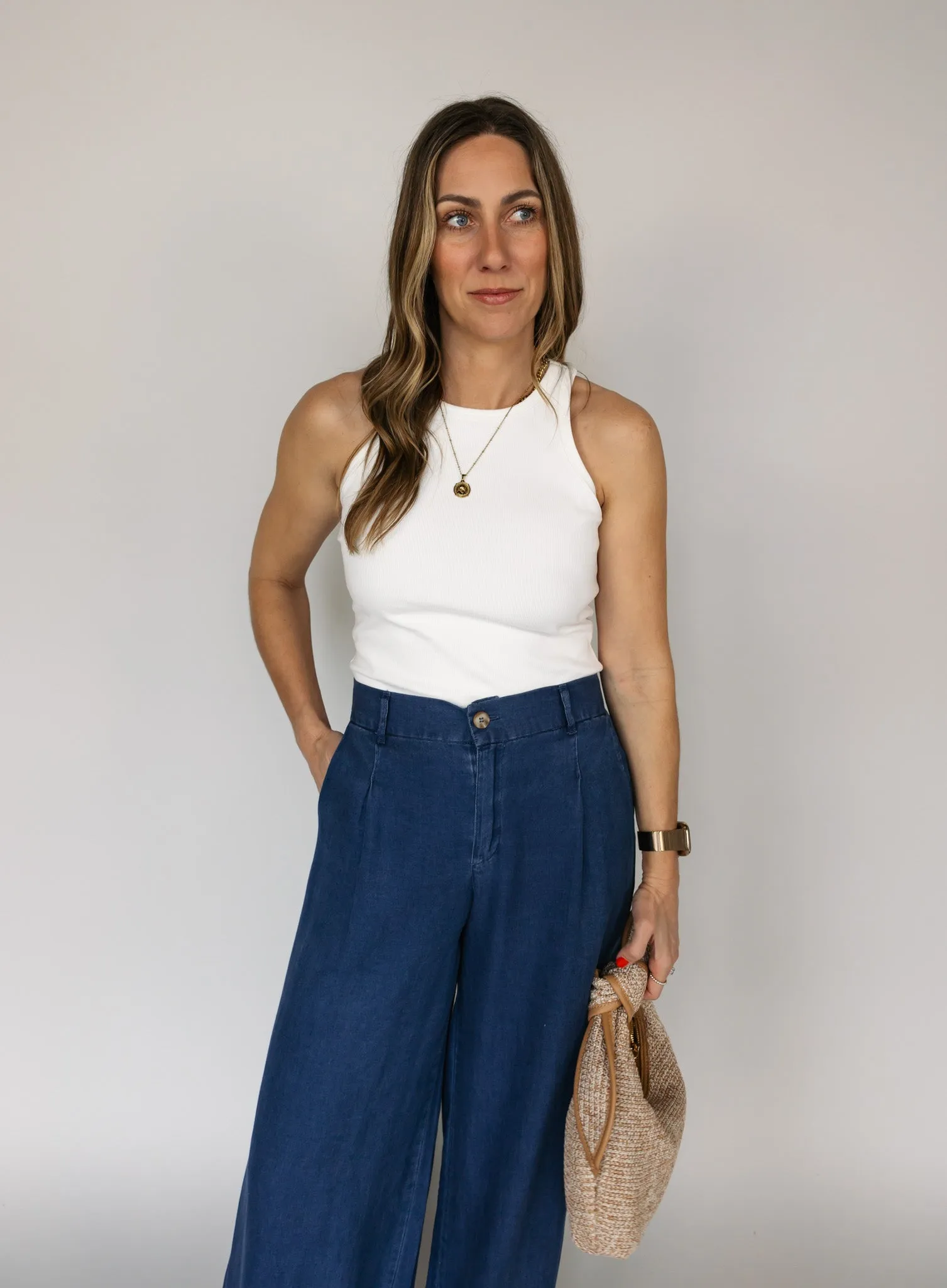Ozzy Dark Chambray Pants - Final Sale