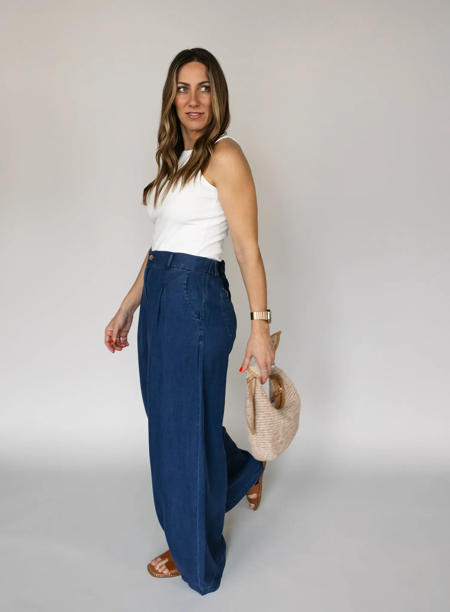 Ozzy Dark Chambray Pants - Final Sale
