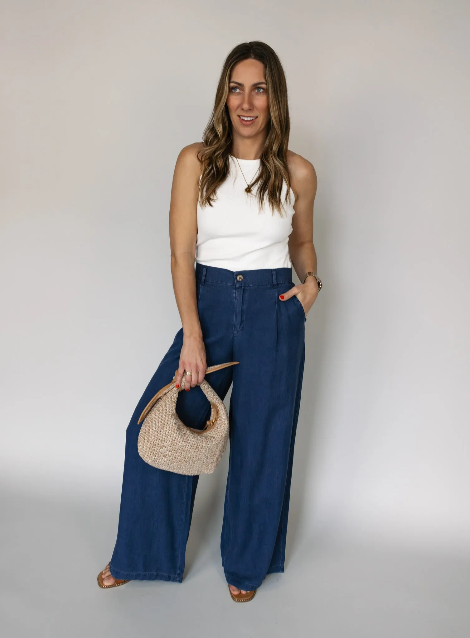 Ozzy Dark Chambray Pants - Final Sale