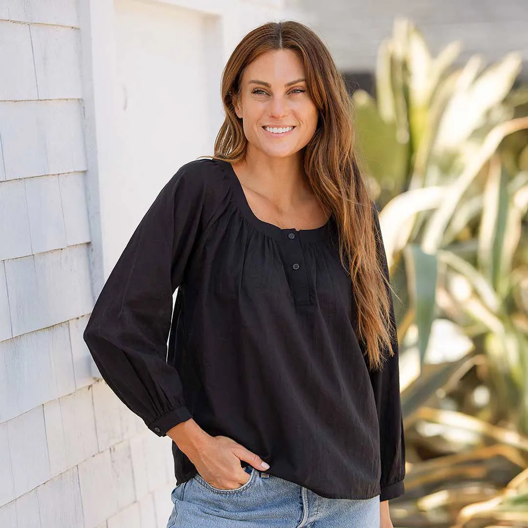 Peasant Top, Black