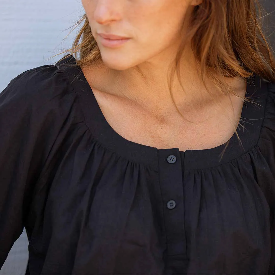 Peasant Top, Black