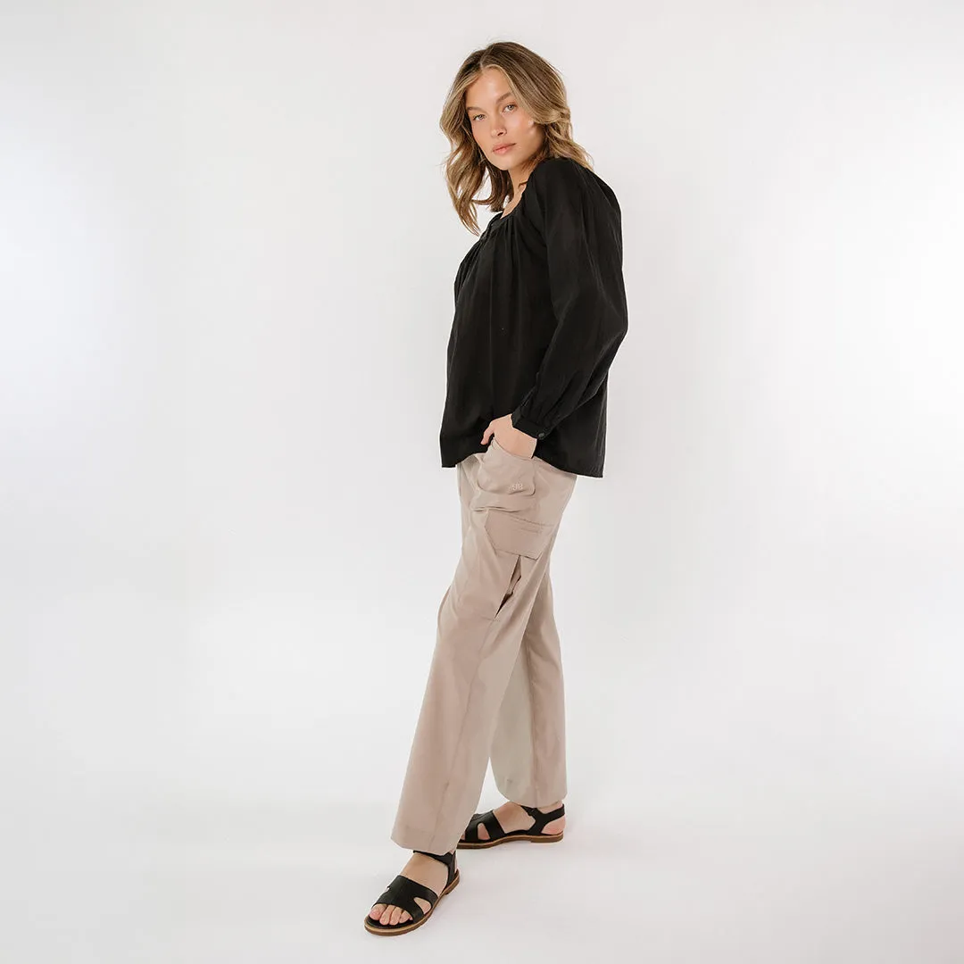 Peasant Top, Black