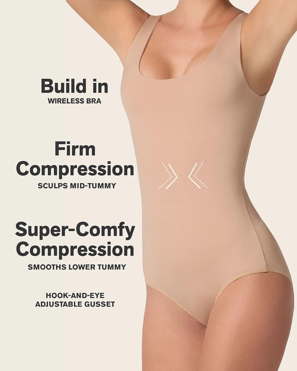 Plunge Classic Sleeveless Shaper Bodysuit