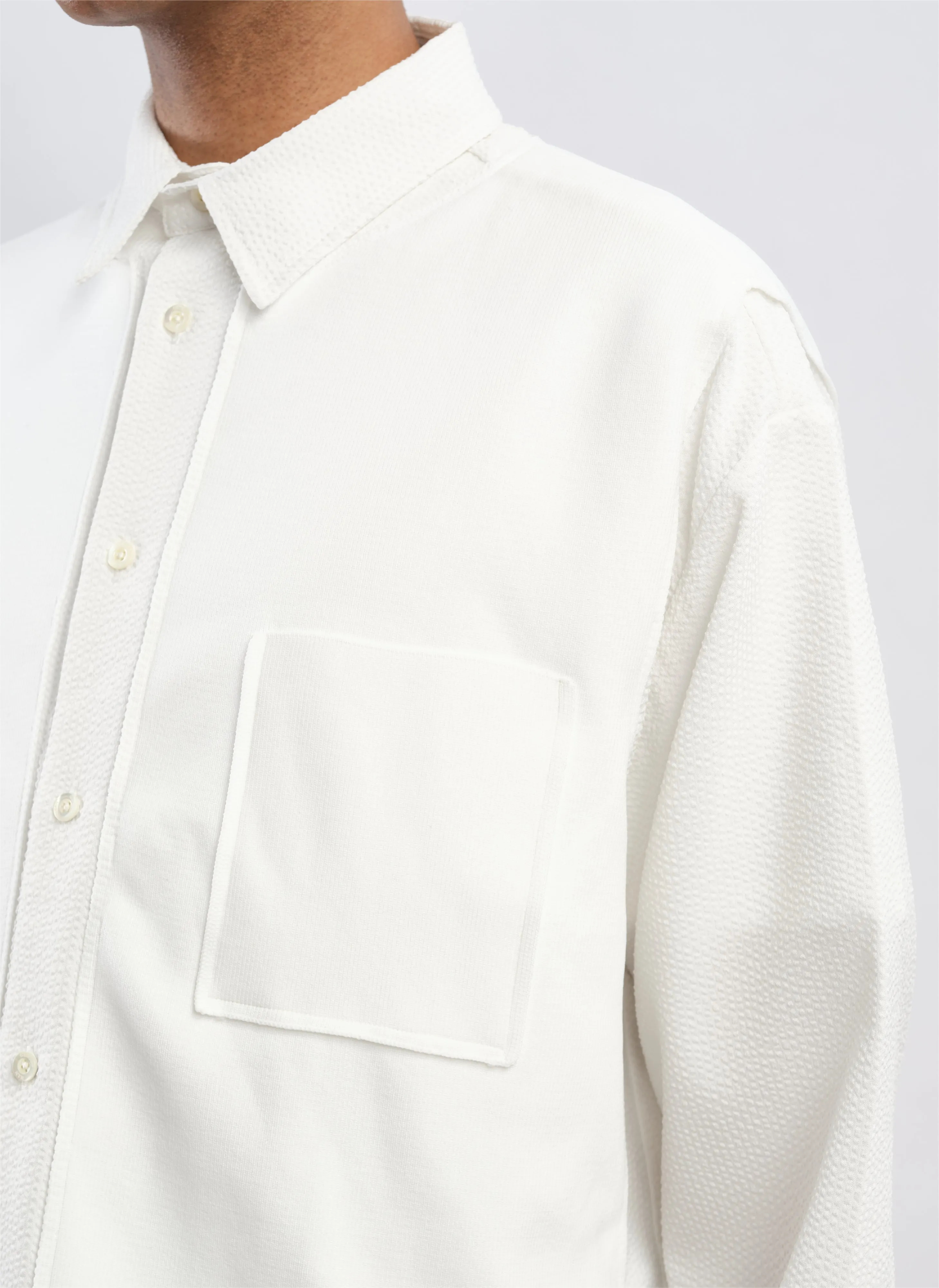 Polyester Business Knit Blocking Shirt