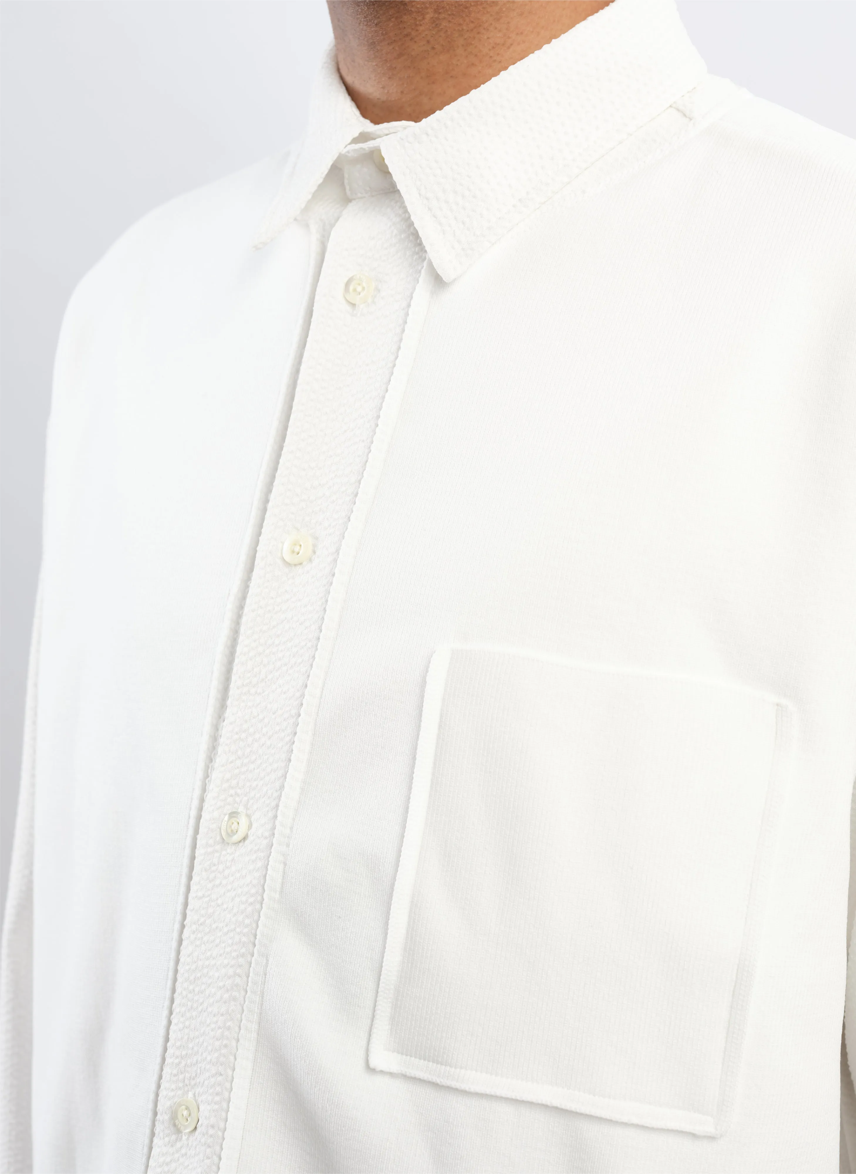 Polyester Business Knit Blocking Shirt