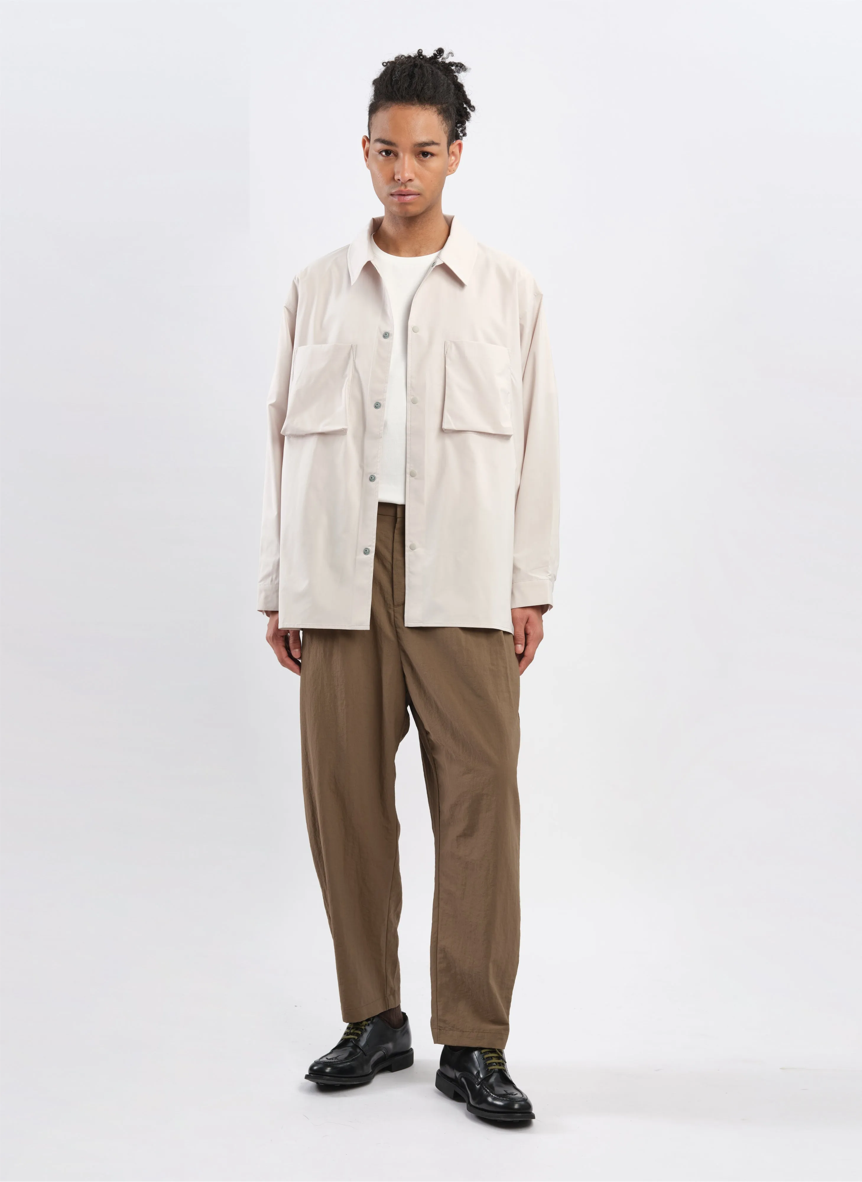 Polyester Rayon Business Resort Wide Tapered Pants (P-12)