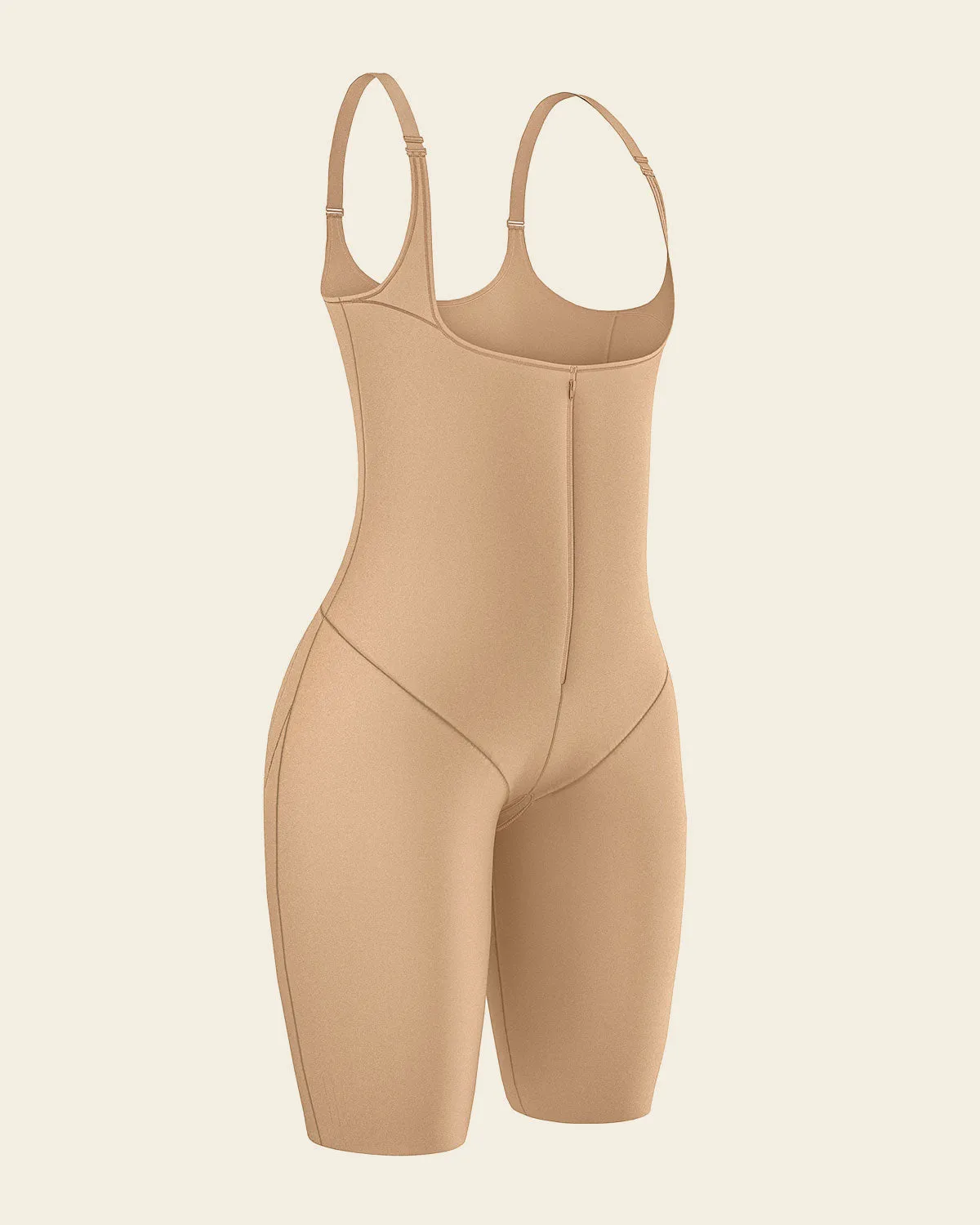 Post-Surgical Mid-Thigh Girdle made of Soft Compression Fabric, Hook-and-Zip Closure