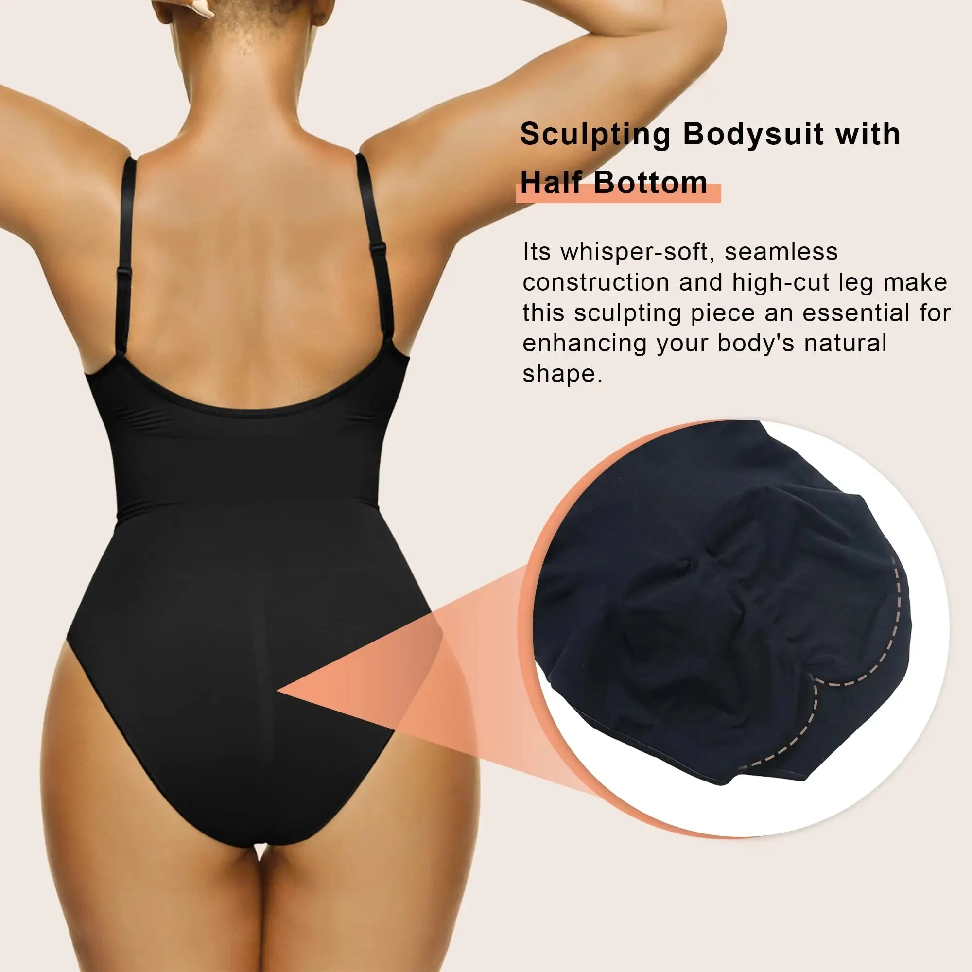 SHAPERX Bodysuit for Women Tummy Control Shapewear Seamless Sculpting Briefs Body Shaper