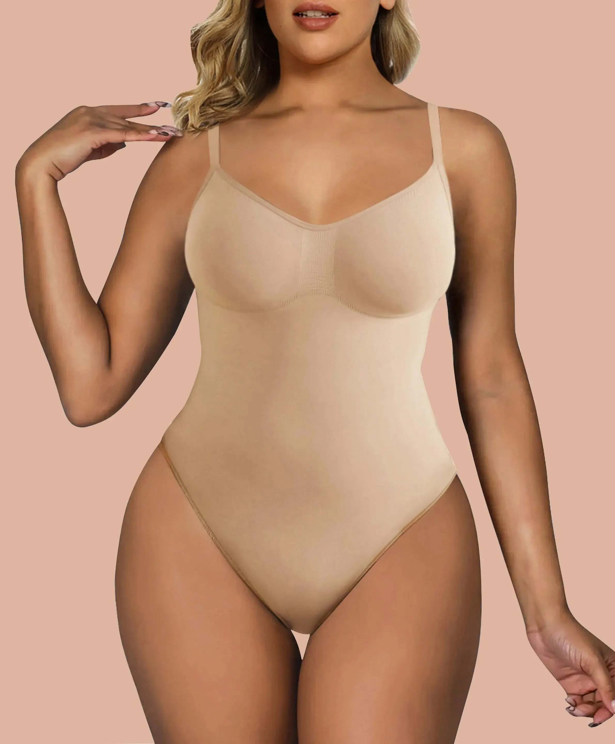 SHAPERX Bodysuit for Women Tummy Control Shapewear Seamless Sculpting Briefs Body Shaper