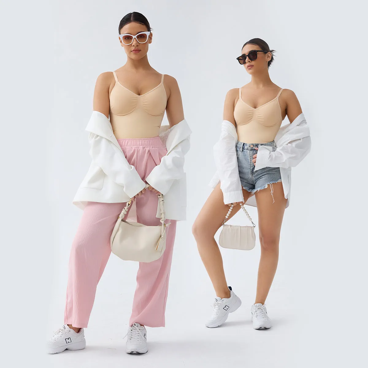 SHAPERX Bodysuit Tummy Control Removable Pads Shapewear Seamless Sculpt Body Shaper For Women