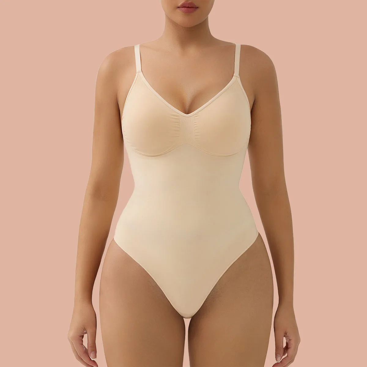 SHAPERX Bodysuit Tummy Control Removable Pads Shapewear Seamless Sculpt Body Shaper For Women
