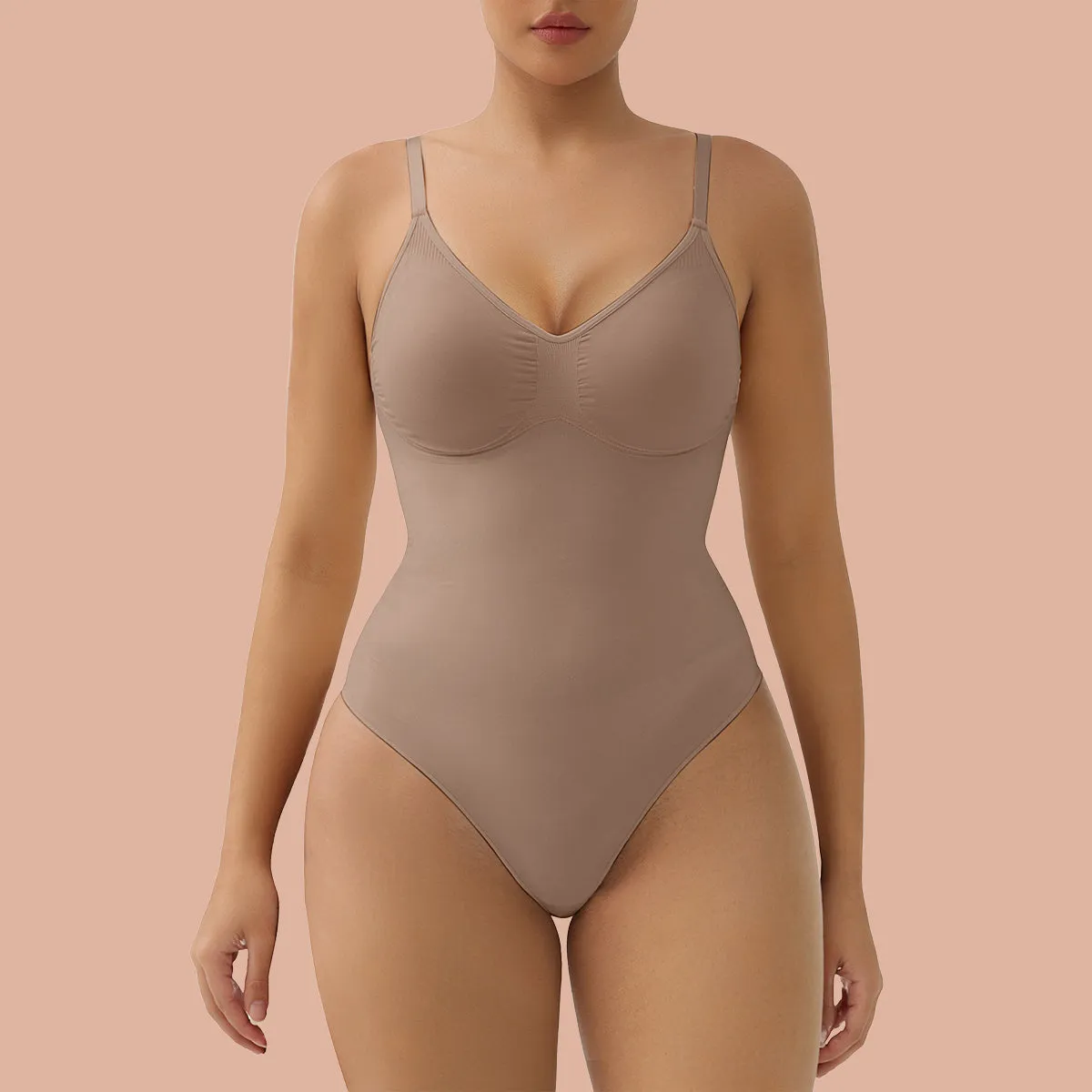 SHAPERX Bodysuit Tummy Control Removable Pads Shapewear Seamless Sculpt Body Shaper For Women