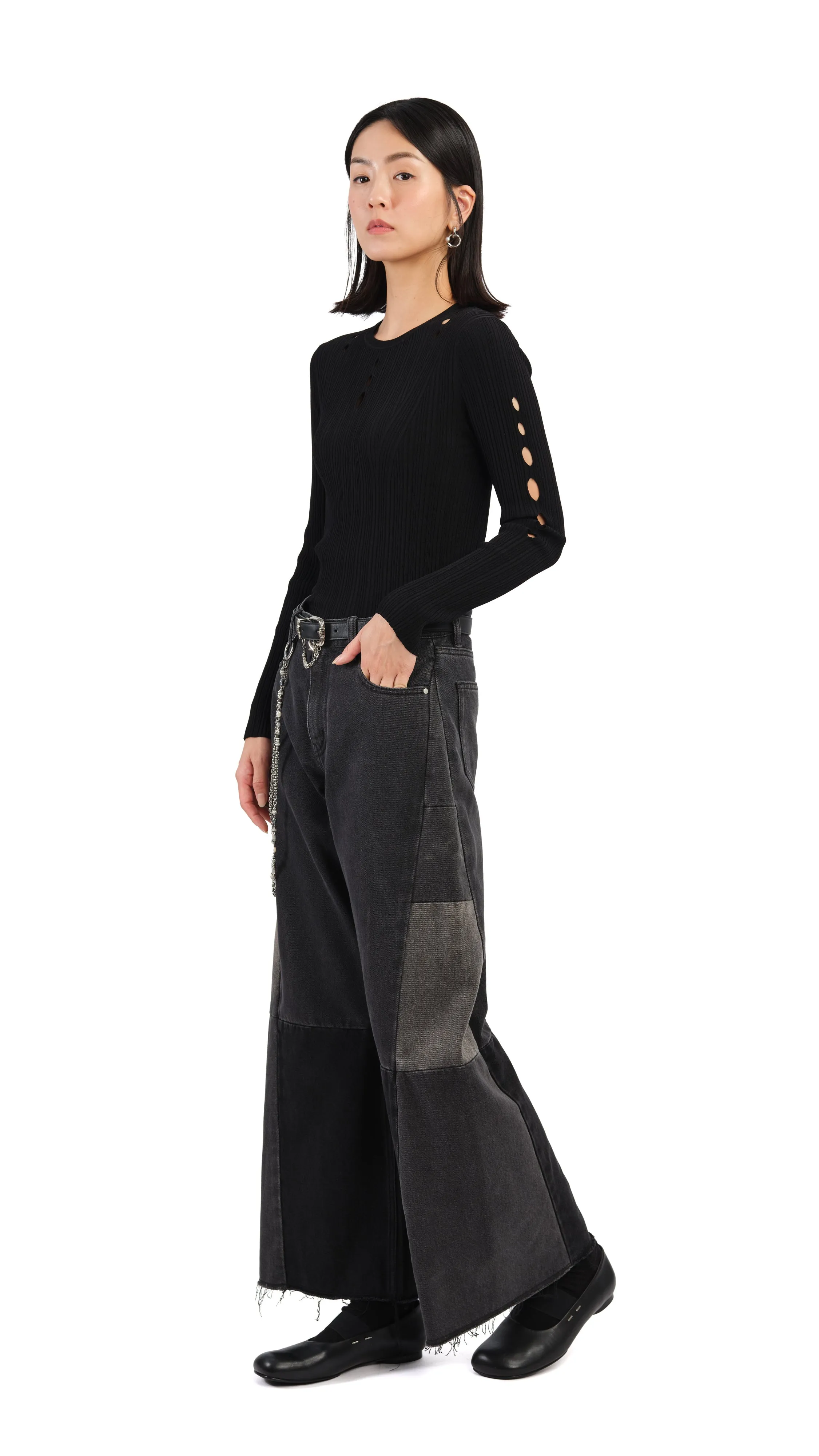 Slash Cut-Out Sweater