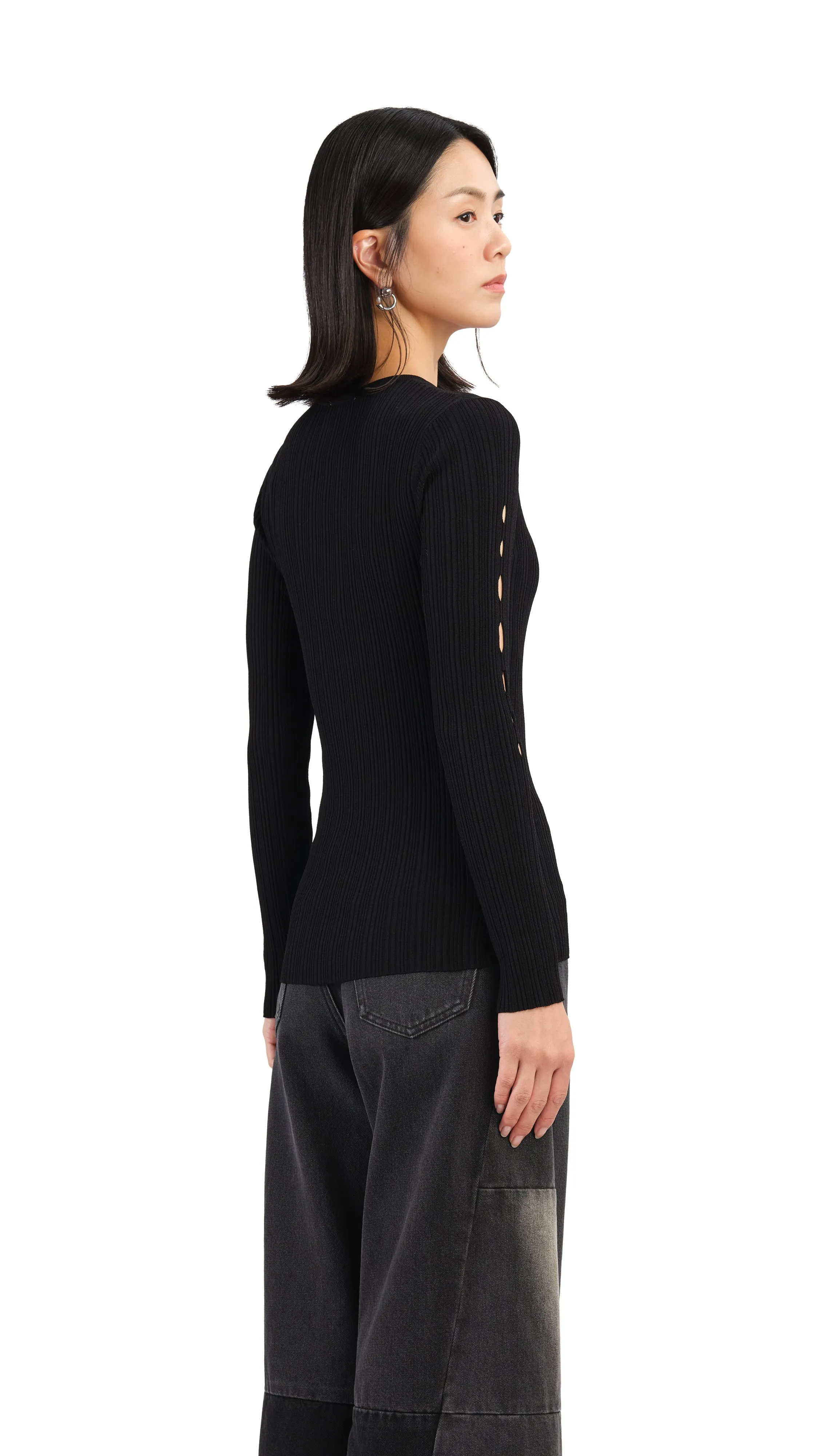 Slash Cut-Out Sweater