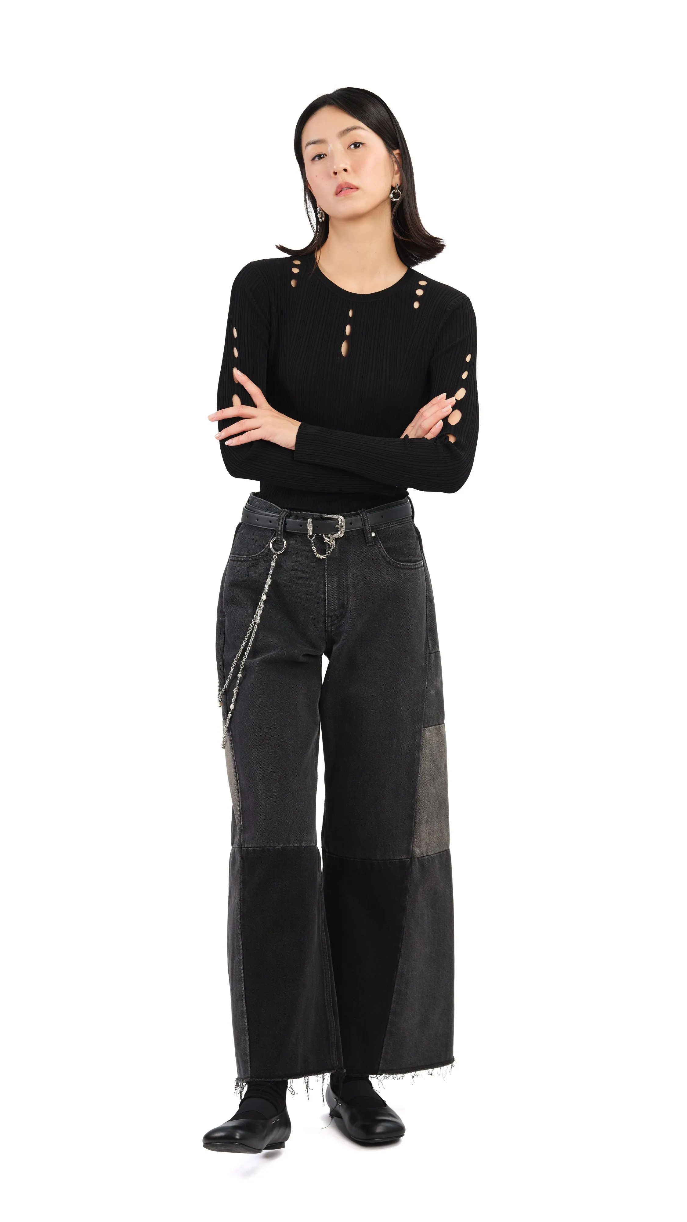 Slash Cut-Out Sweater