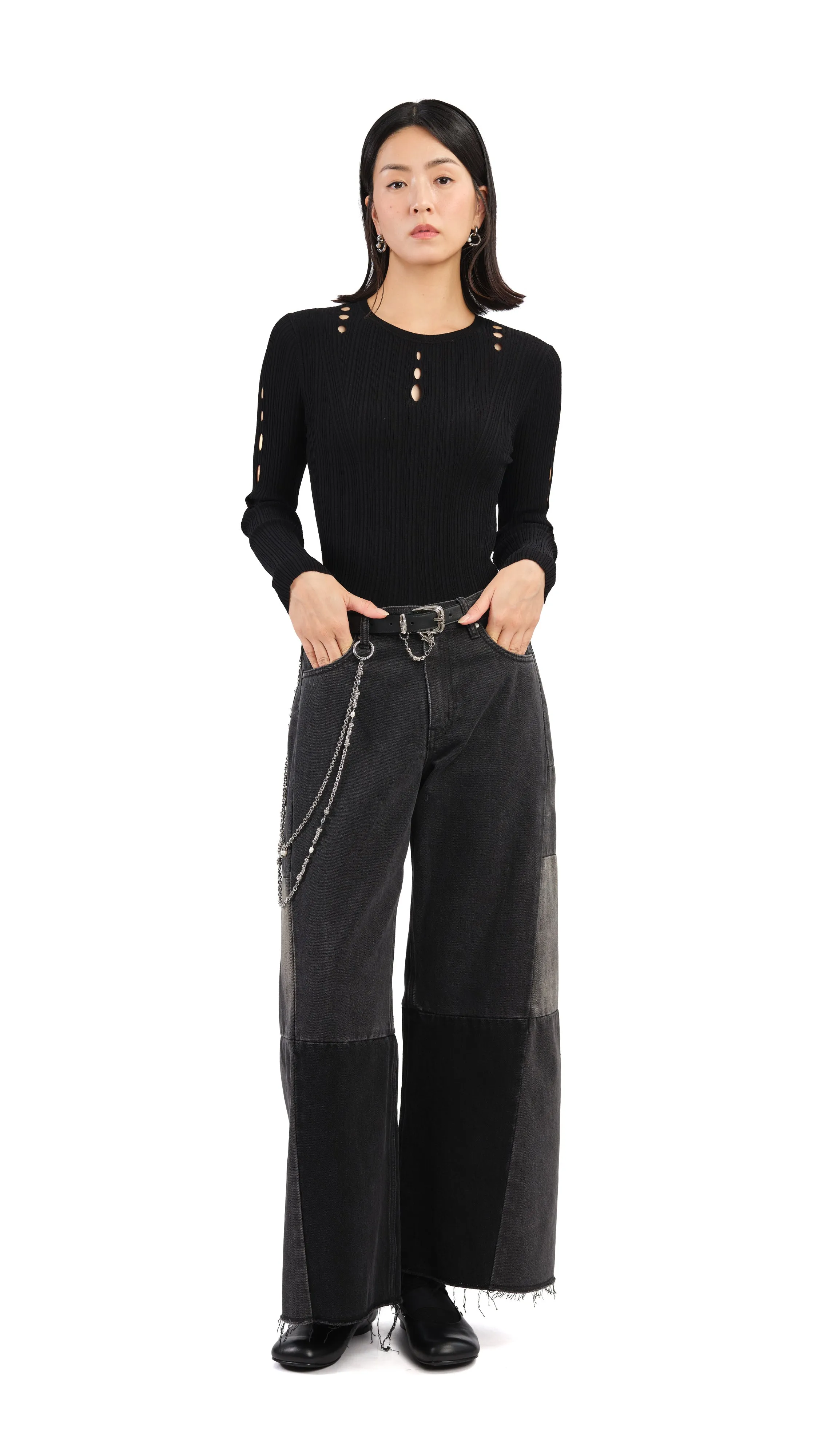 Slash Cut-Out Sweater