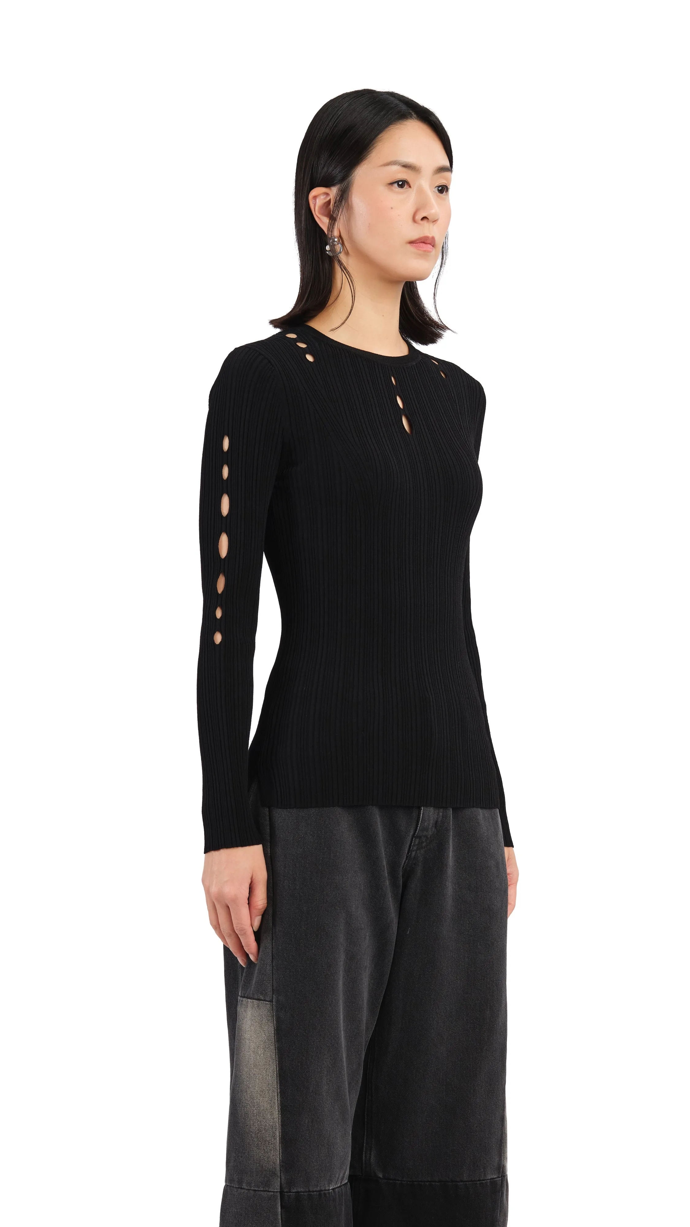 Slash Cut-Out Sweater