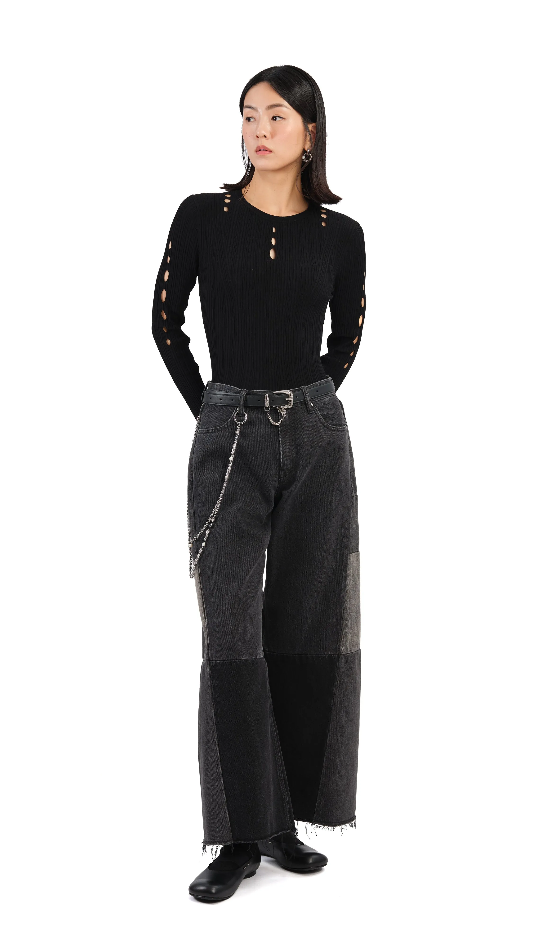 Slash Cut-Out Sweater