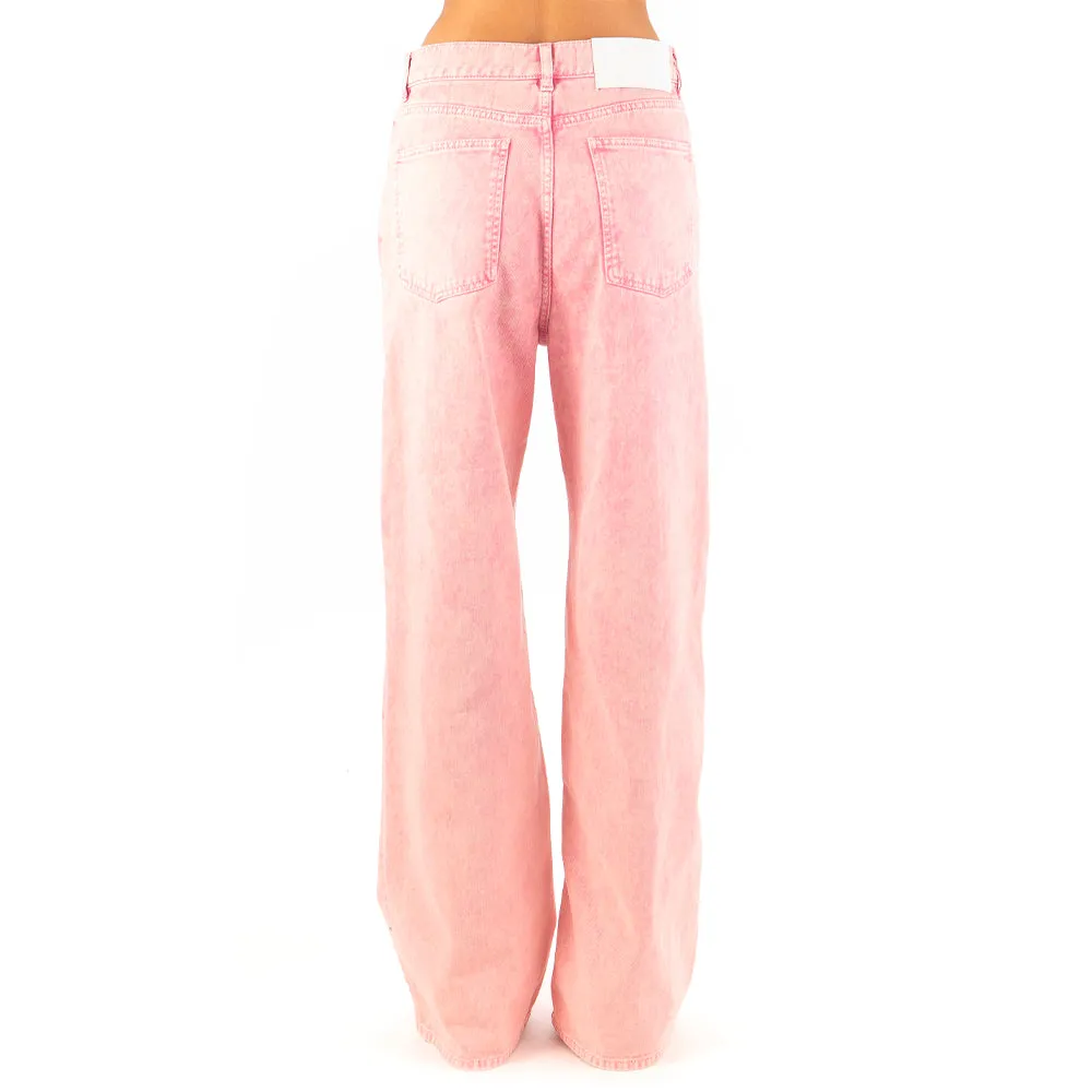 Stone Overdyed Bull Denim Pants Pink
