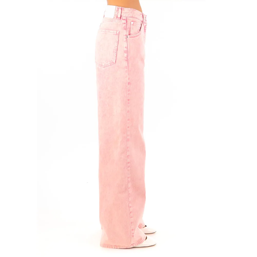 Stone Overdyed Bull Denim Pants Pink