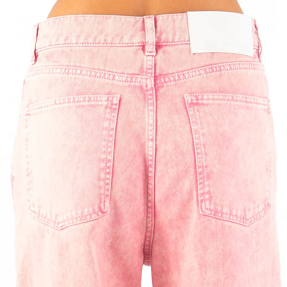 Stone Overdyed Bull Denim Pants Pink