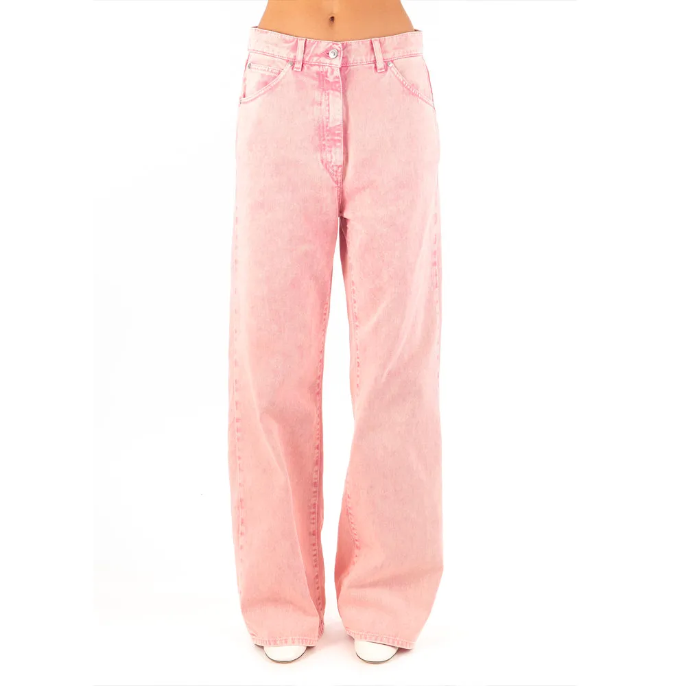 Stone Overdyed Bull Denim Pants Pink