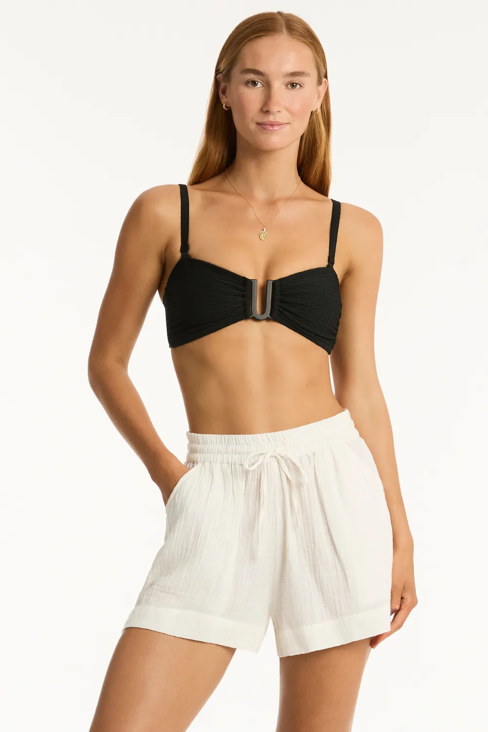 Sunset Cotton Beach Shorts in White