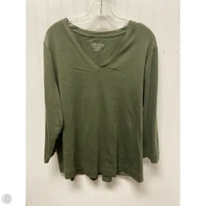 Top Long Sleeve Basic By Chicos In Green, Size: 1x