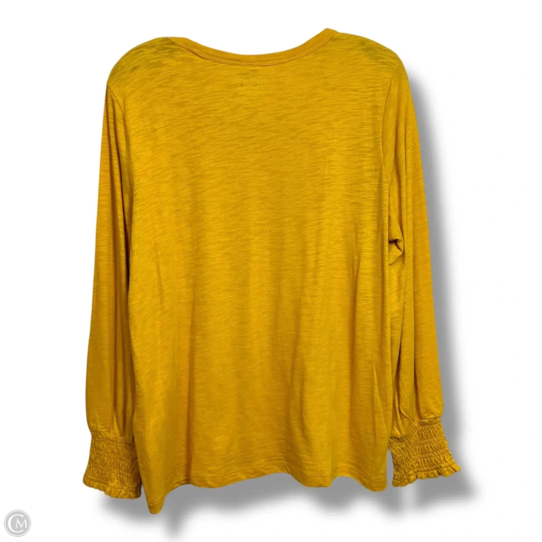 Top Long Sleeve Basic By Chicos In Yellow, Size: L
