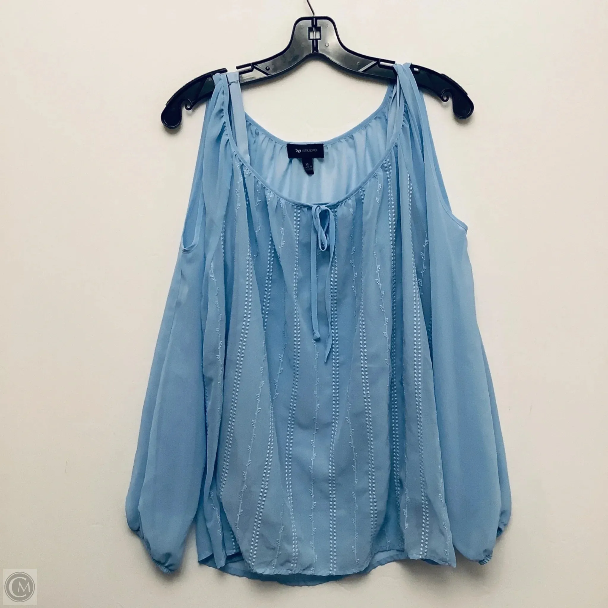 Top Long Sleeve By Ab Studio In Blue, Size: Xl