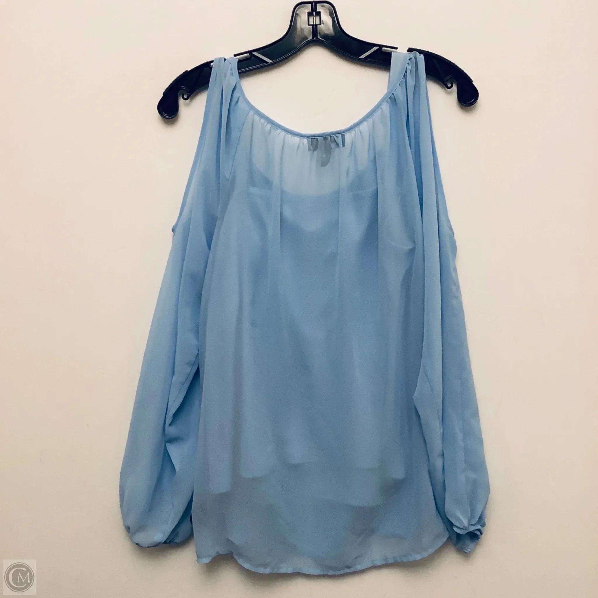 Top Long Sleeve By Ab Studio In Blue, Size: Xl