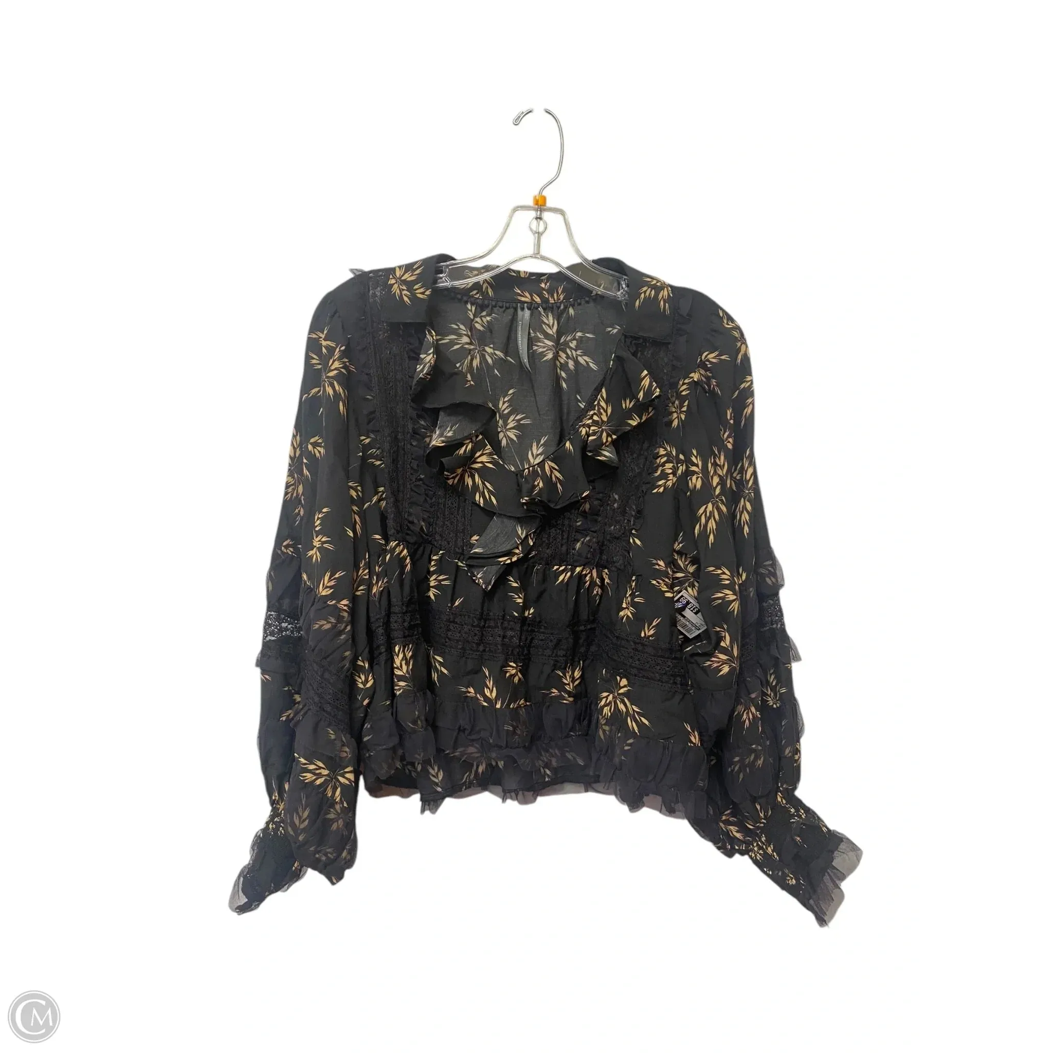 Top Long Sleeve By Anthropologie In Grey, Size: M