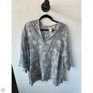 Top Long Sleeve By C And C In Grey, Size: 2x