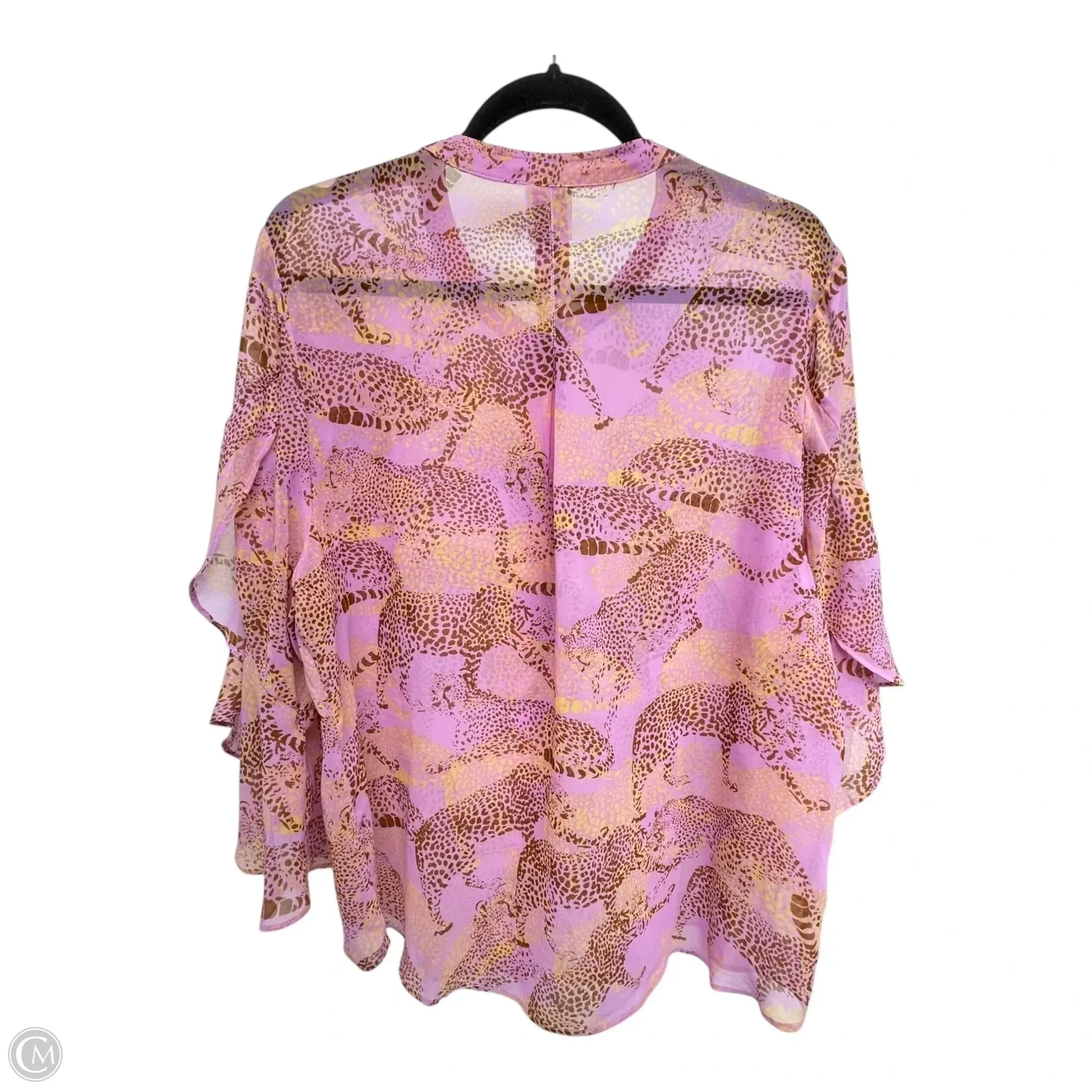 Top Long Sleeve By Cabi In Animal Print, Size: Xl