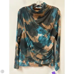 Top Long Sleeve By Calvin Klein In Black & Blue, Size: L