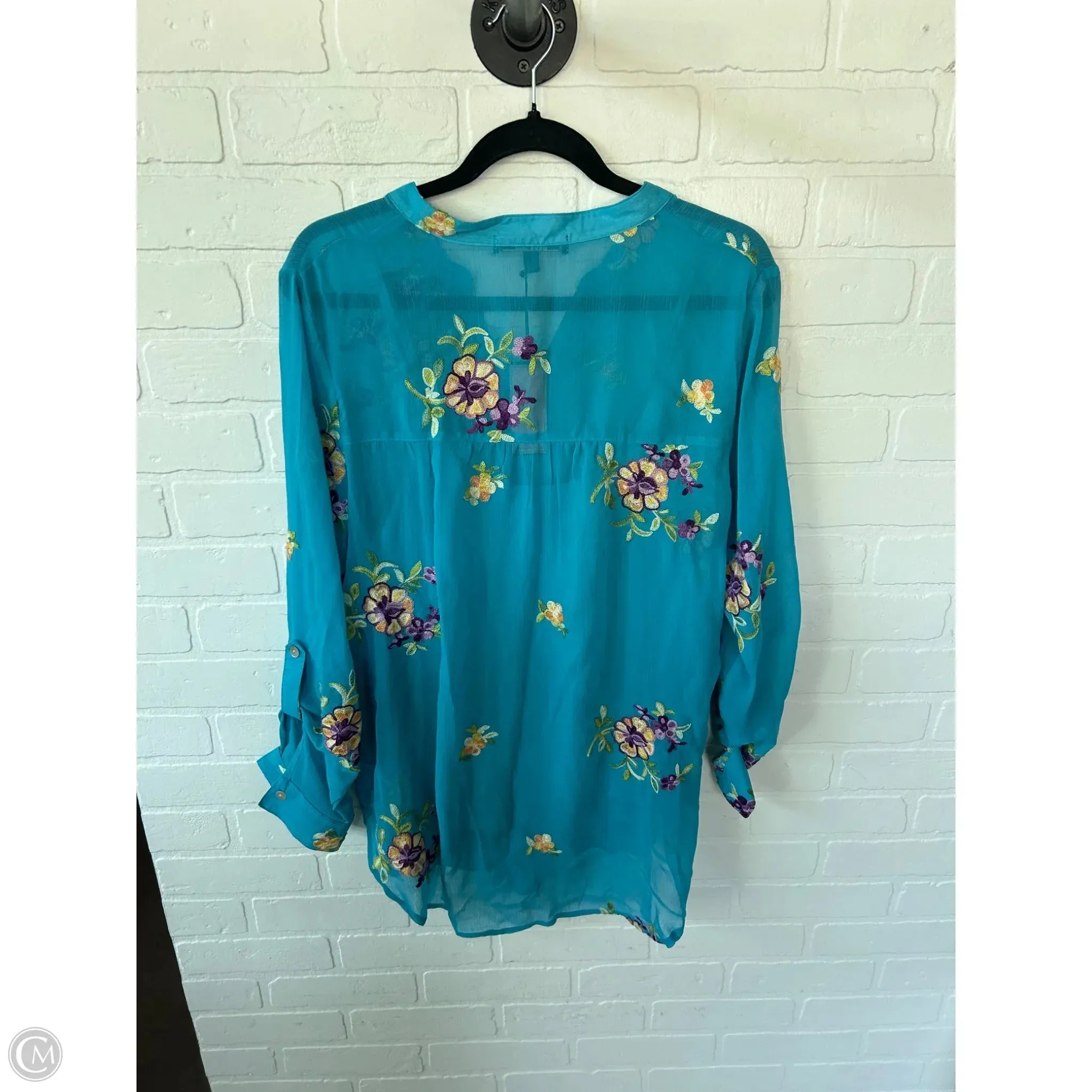 Top Long Sleeve By Cme In Blue & Purple, Size: Xl
