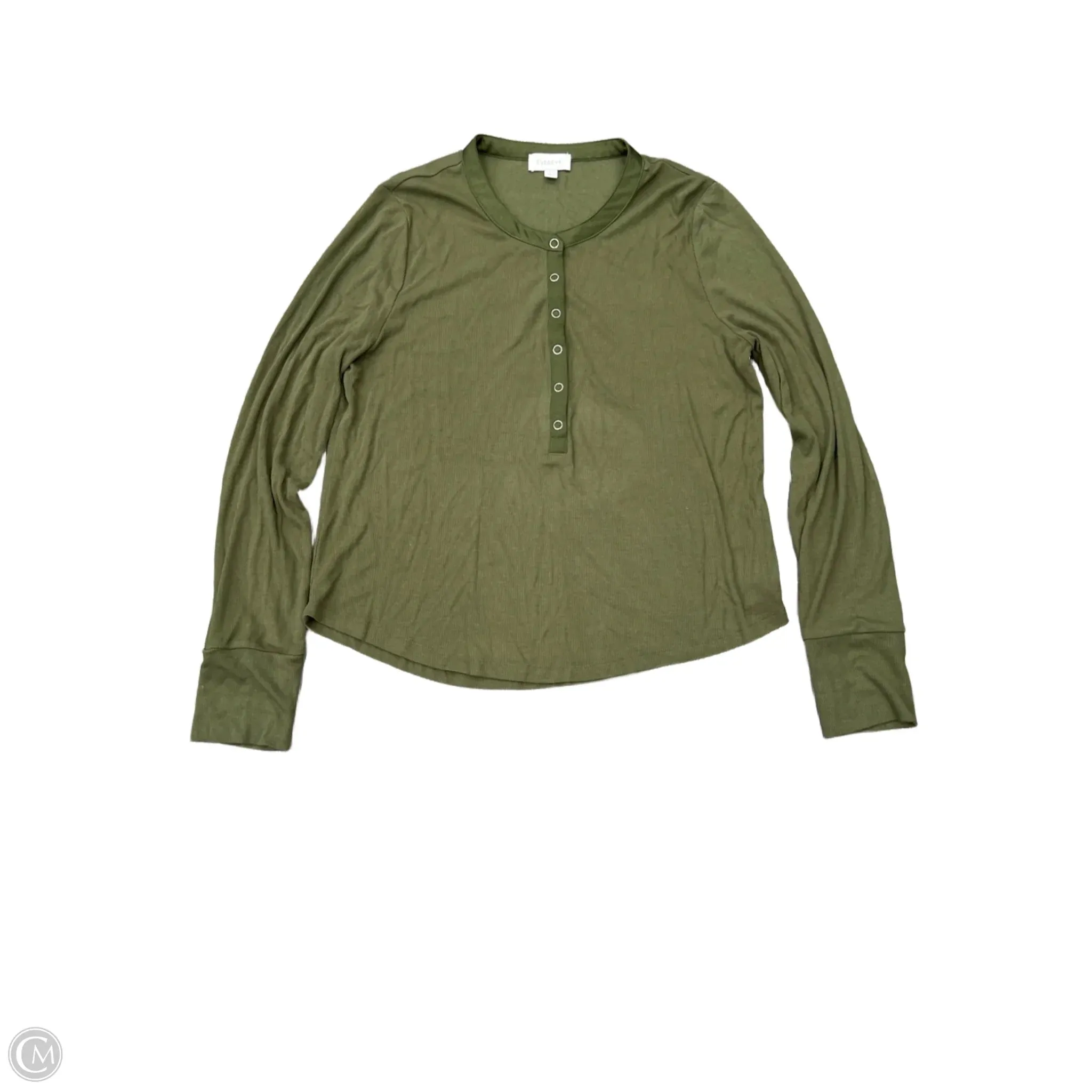 Top Long Sleeve By Evereve In Green, Size: L