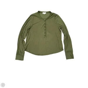 Top Long Sleeve By Evereve In Green, Size: L