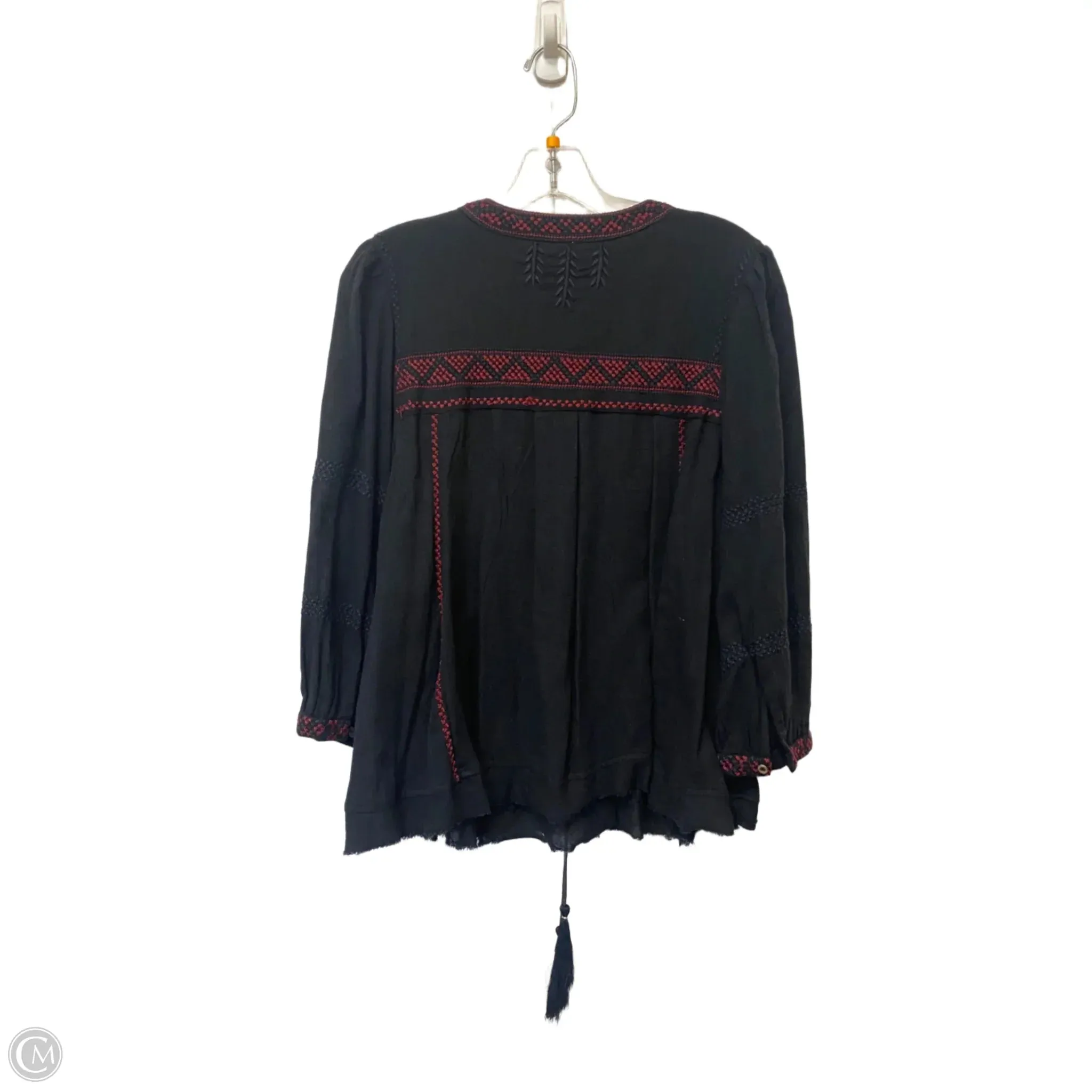 Top Long Sleeve By Free People In Black & Red, Size: L